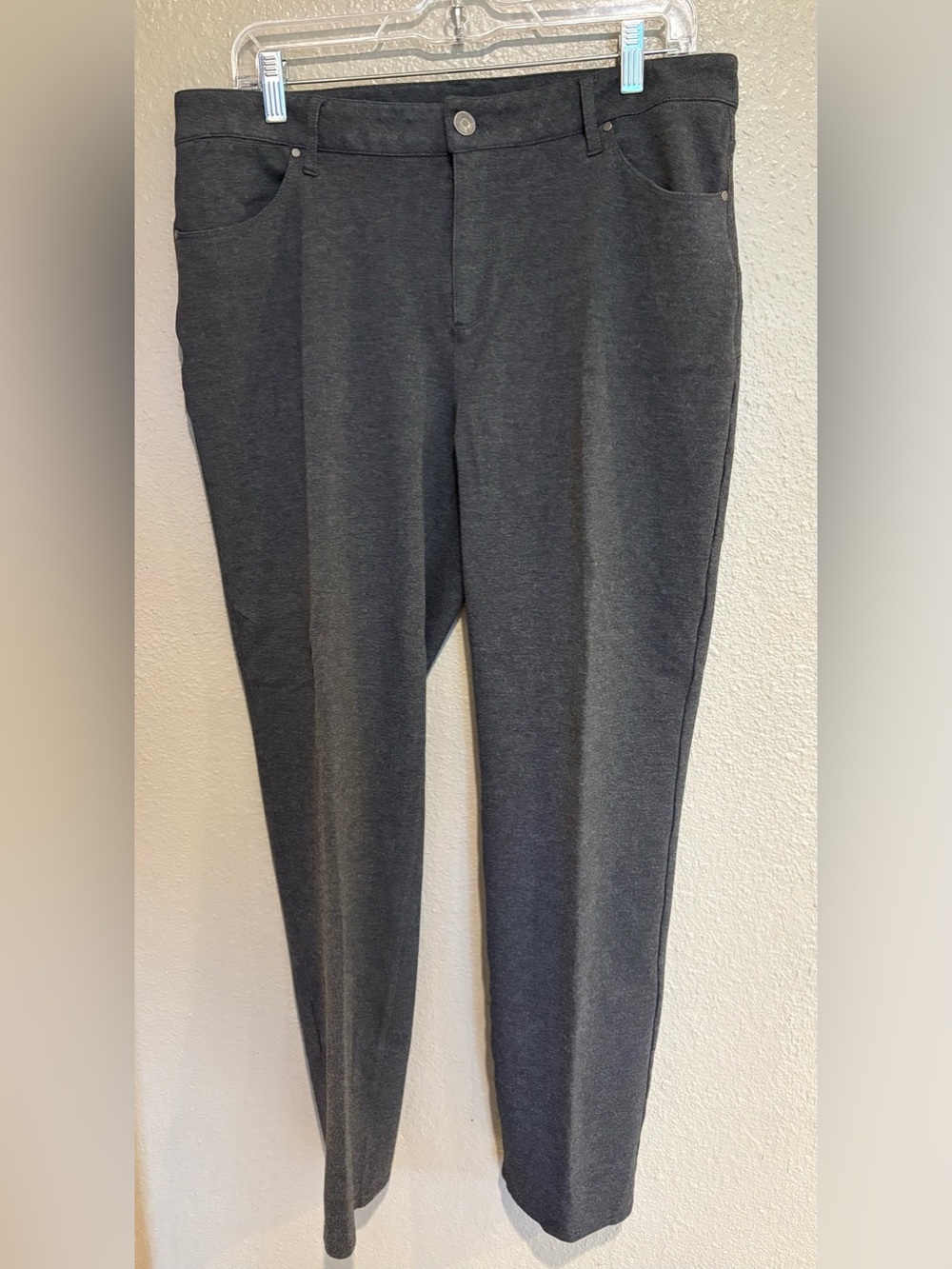 Chico's Women’s Size 2 (12-14) Dark Charcoal Gray Ponte Dress Pants